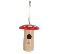 BUGUUYO Hummingbird House Decorative Wooden Mushroom Bird House Handcrafted Garden Ornament for Outdoor Hanging for Decor and Spring Atmosphere Easy Installation with Ring