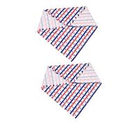 BUGUUYO Independence Day Pet Supplies Red Striped Pet Handkerchiefs Triangle Towels for Doggy Accessories