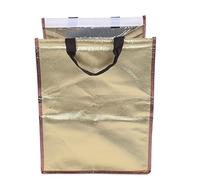BUGUUYO Insulated Take Out Bag Gold Non Woven Heat Preservation Tote with Handle for Pizza Cake Seafood Bento Storage Portable Thermal Carrier for Hot and Cold Food Transport