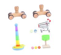BUGUUYO Intellectual Bird Toy Kit for Parrots Training Educating Toy Safe Parakeet Bird Basketball