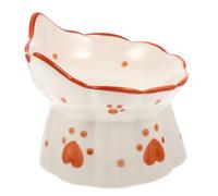 BUGUUYO Knock over Food Bowl Ceramic Elevated Cat Feeder Neck Protection for Cat Food and Water Bowls Suitable for and Puppies