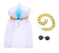 BUGUUYO Lightweight Middle Eastern Dog Costume with Arabian Pet Sunglasses and Scarf Breathable Small Dog and Cat Outfit for Halloween Party Desert Walks and Festive Photo Props