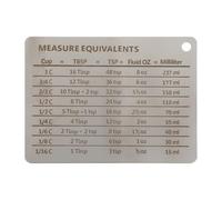 BUGUUYO Magnetic Stainless Steel Kitchen Conversion Chart Refrigerator Magnet with Measurement Conversion and Compact Design for Baking and Cooking Random Color