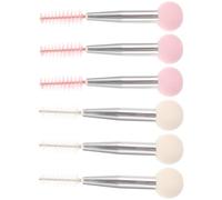 BUGUUYO Makeup for Nylon Bristles Eye and Applying Eyelashes Tube 6pcs Dual-ended Sponge Brush Set with Aluminium Multi-functional Makeup Tool for Precise Concealer Face