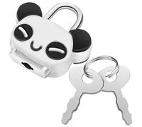 BUGUUYO Mini Cartoon Panda Padlock with Key Lightweight Retro Metal Lock for Cabinet Treasure Chest and Travel Use Wear-Resistant Home Decor Accessory Easy Installation
