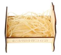 BUGUUYO Mini Jesus Manger Bed Desktop Nativity Scene Ornament Solid Wood Craft Decoration for Christmas Religious Symbolism Supplies