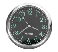 BUGUUYO Mini Luminous Quartz Car Dashboard Clock Black round Auto Interior Vehicle Clock with Glow-in-the-dark Hands for Night Driving