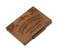 BUGUUYO Miniature Wooden Spirit Board with Planchette Unique Divination Design Hidden Storage for Halloween Party Supplies Witch Decor Elegant Craftsmanship for Dollhouse Altar