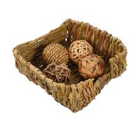 BUGUUYO Nest for Rabbit Foldable Bed Hand-woven Cushion Hay Rabbit Grass Hideout