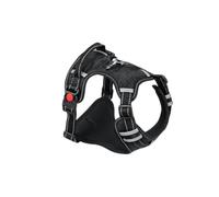 BUGUUYO Nylon Dog Harness Vest Breathable Mesh Chest Strap for Dogs Reflective No-choke Design for Walking and Training Black