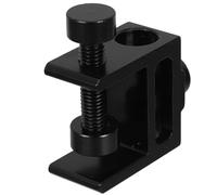 BUGUUYO Outdoor Camping Lamp Bracket Table Clamp Holder for Desk Lights, Aluminum Alloy Mount Adjustable Clip for Lamp Poles up to 16mm, Fits Tables up to 28mm Thick, Black,