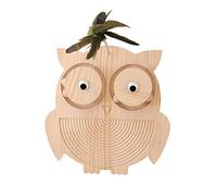 BUGUUYO Owl Shape Cat Kitten Sisal Scratch Board Wooden Turntable Cat Exercise Toy Scratch Mat for Cats