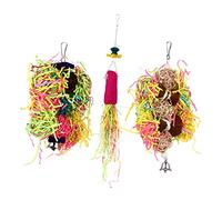 BUGUUYO Parrot Bird Toys 3pcs Chewing Shredding Foraging Toys Bird Playset Set