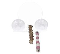 BUGUUYO Parrot Perch Bird Toys for Caged Birds Parakeet Stand Toys Made of Wood Suction Cup Mount Rod for Exercise Play