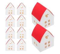 BUGUUYO Party Favor Boxes Unique Delicate Decoration Made of Paper House Shaped Red 20pcs with Hollow Design Creating Festive Atmosphere for Holiday Parties and Present Giving