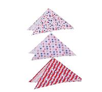 BUGUUYO Patriotic Dog Bandanna 3pcs Dog Scarf Star Pattern Bandanas Soft Usa Flag Pet Outfit for July 4th