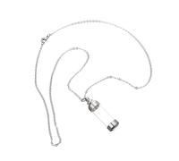 BUGUUYO PET Ash Pendant Necklace Stainless Steel Glass Memorial Jewelry for Dogs Cats Unique Cremation Charm Bottle Shaped Pendant Storage Touching Forever Remember Pets