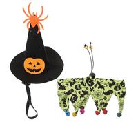 BUGUUYO Pet Costume Set Halloween Cat Witch Hat Collar Boys and Girls Cats Reusable