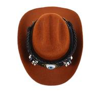 BUGUUYO Pet Cowboy Hat for Dogs Cats Western Style Costume Accessory with Evil Eye Charm Cute Decorative Headwear for Photography Festivals