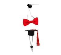 BUGUUYO Pet Graduation Hat and Bow Tie Dog Hat Set Hamster Costume Accessories Rabbit and Guinea Pig Small Pet Items