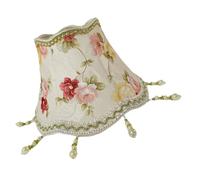BUGUUYO Pink Peony Replacement Lampshade European Style Floral Fabric Light Cover Scallop Dome Design for Bedroom Bedside Wall Lamp Metal and Cloth Material Easy Installation