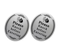 BUGUUYO Please Knock Before Entering Door Reminder Stickers 2pcs Waterproof Strong Adhesive for Front Door and Walls