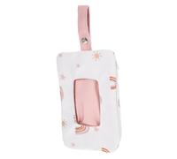 BUGUUYO Portable Baby Wipe Dispenser Bag Rainbow Pink Cotton-Polyester Wet Tissue Holder Small Travel Wet Wipes Storage Case for Crib and On-the-go