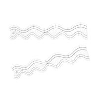 BUGUUYO Quilting Patchwork Ruler and Curved Pattern Templates for Sewing, 2pcs Acrylic Wavy Edge Template, Creative Design, Universal Compatibility for Beginners and Professionals in