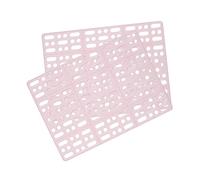 BUGUUYO Rabbit Pet Foot Mat 2pcs Plastic Playpen Pads Fixed Tabs Pink for Cage Protection and Rabbit Playpens
