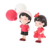 BUGUUYO Resin Couple Doll Car Dashboard Ornament with Balloons Cute Romantic Couple Figurines for Car Interior Decoration and Home Desk Display