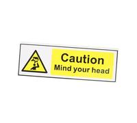 BUGUUYO Self Adhesive Low Ceiling Warning Sign Bold Watch Your Head Safety Reminder Sticker for Indoor Overhead Hazards Easy Installation Visible Lettering