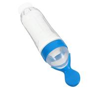 BUGUUYO Silicone Food Spoon Feeder with Suction Cup Base Spill Feeding Spoon Bottle for Weaning and Puree Feeding Safe PP Material Mess Reducing Essential for Boy Girl