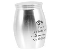 BUGUUYO Silver Pet Ashes Urn Memorial Cremation Tank for Dogs Cats Durable Bird Cinerary Casket with Smooth Finish Resistant Keepsake Container for Pet Ashes Storage and Funeral