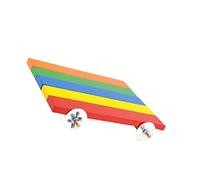 BUGUUYO Small Animal Wooden Rainbow Climbing Toy Platform for Hamsters Squirrels Guinea Pigs Natural Board for Exercise Nesting Playtime Activities