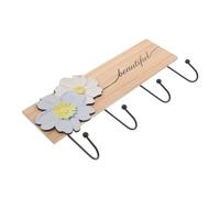 BUGUUYO Solid Wood Coat Hooks Rack Wall Mounted for Entryway Bedroom Bathroom Natural Grain Hanger with Strong Stable Hooks for Clothes Hats Bags Towels and Accessories