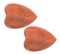 BUGUUYO Solid Wood Guitar Picks 2pcs Heart Shape Natural Plectrums for Folk and Electric Guitar Easy to Play