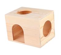 BUGUUYO Squirrel Feeder House Wooden Cabin Safe Pet Feeding Log for Garden Small Animals