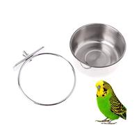 BUGUUYO Stainless Steel Bowl for Birds Parrot Feeding Bowl Pet Water Tank Cage Water Basin Easy to Clean Size Cup Rim 12cm