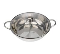 BUGUUYO Stainless Steel Hot Pot Pan with Divider and Lid, Dual Hot Pot for Home and Hot Pot Restaurant, Suitable for Family Use, 1 Piece