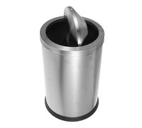 BUGUUYO Stainless Steel Trash Can with Odorproof Lid Cylindrical Kitchen Garbage Bin for Bathroom Bedroom Office Hotel Use Space-saving Design for Efficient Waste Management