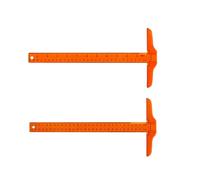 BUGUUYO T-Square Ruler 2PCS 30cm Plastic High Accuracy Double Scale Tool for Engineers and Office Layout Work, Orange Precision Drawing T-Shaped Rulers
