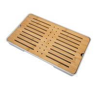 BUGUUYO Tea Tray Sturdy Rectangular with Water Storage Bamboo Japanese Style Practical Tea Set Tray Easy to Clean for Entertaining and Personal