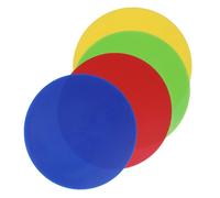BUGUUYO Tennis Football Spot Markers 4Pcs Durable PVC Flat Circles in Primary Colors for Soccer Fitness and Training