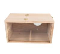 BUGUUYO Transparent Parakeet Nest Box with Viewing Panel Wooden Breeding House for Cockatiel Lovebirds Budgie Conure Spacious Rustic Bird Nest for Indoor Aviaries and Outdoor Garden