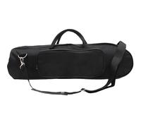 BUGUUYO Trumpet Storage Bag Trumpet Pouch Oxford Cloth with Cotton inside Black Horizontal Carrying Front Belly Pocket Adjustable Shoulder Strap