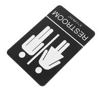 BUGUUYO Unisex Restroom Sign Acrylic Bathroom Door Sign Self-adhesive Braille Office Toilet Marker for Men Women Commercial Spaces