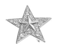 BUGUUYO Vintage Alloy Star Brooch Pin for Women Clothes, Versatile and Elegant Five-pointed Lapel Pin, Stylish Silver Brooch Decoration for Sweaters, Dresses and Jackets