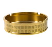 BUGUUYO Vintage Brass Indoor Ashtray inside Use Metal round Tabletop Ashtray with Smooth Edges and Cigarette Groove