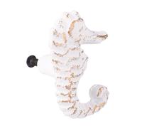 BUGUUYO Vintage Ocean Theme Sea Horse Shape Drawer Pull Single Hole Cabinet Door Handle White for ’s Room Wardrobe Cupboard Decor