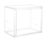 BUGUUYO Vinyl Record Organizer: Horizontal/Vertical Stackable CD Media Storage Container - Clear Vinyl Records Display Shelf CD Rack for Party & Home 10.6x8.7x7in
